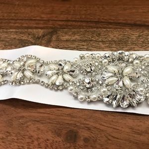 Queen Dream Crystal + Pearl Bridal Belt, Sash-tie